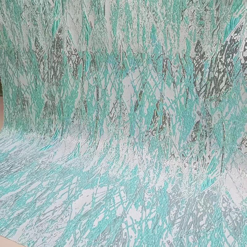

100x140cm Veins Undulating Gilded Floral Creative Retro Three-dimensional Flash Heavy Texture Silhouette Clothing Design Fabric 100x140cm