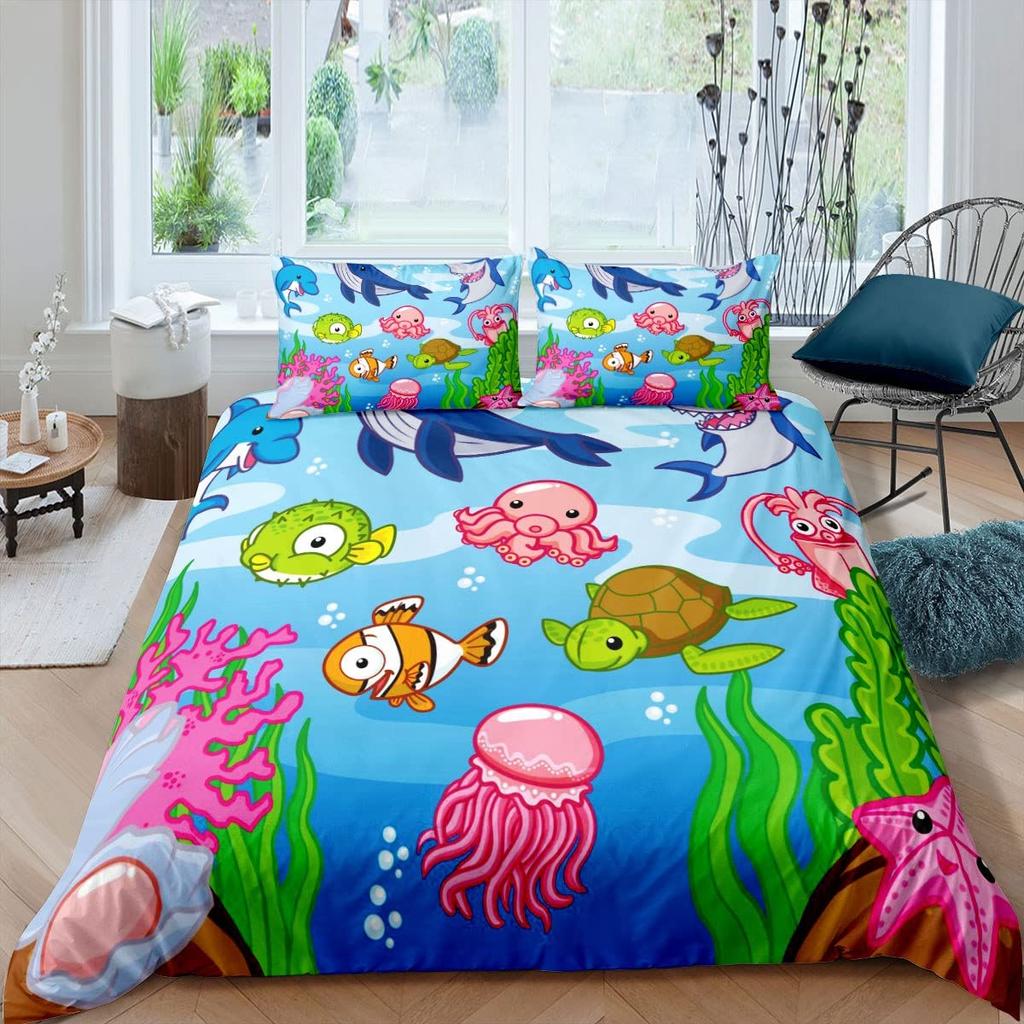 Hospodářská zvířata Král Královna Povlak na přikrývku Kreslená Farma Selská Kráva Prase Kachna Ložní souprava Pro Chlapce Dívky Ovce Zelený Polyesterový Povlak na přikrývku