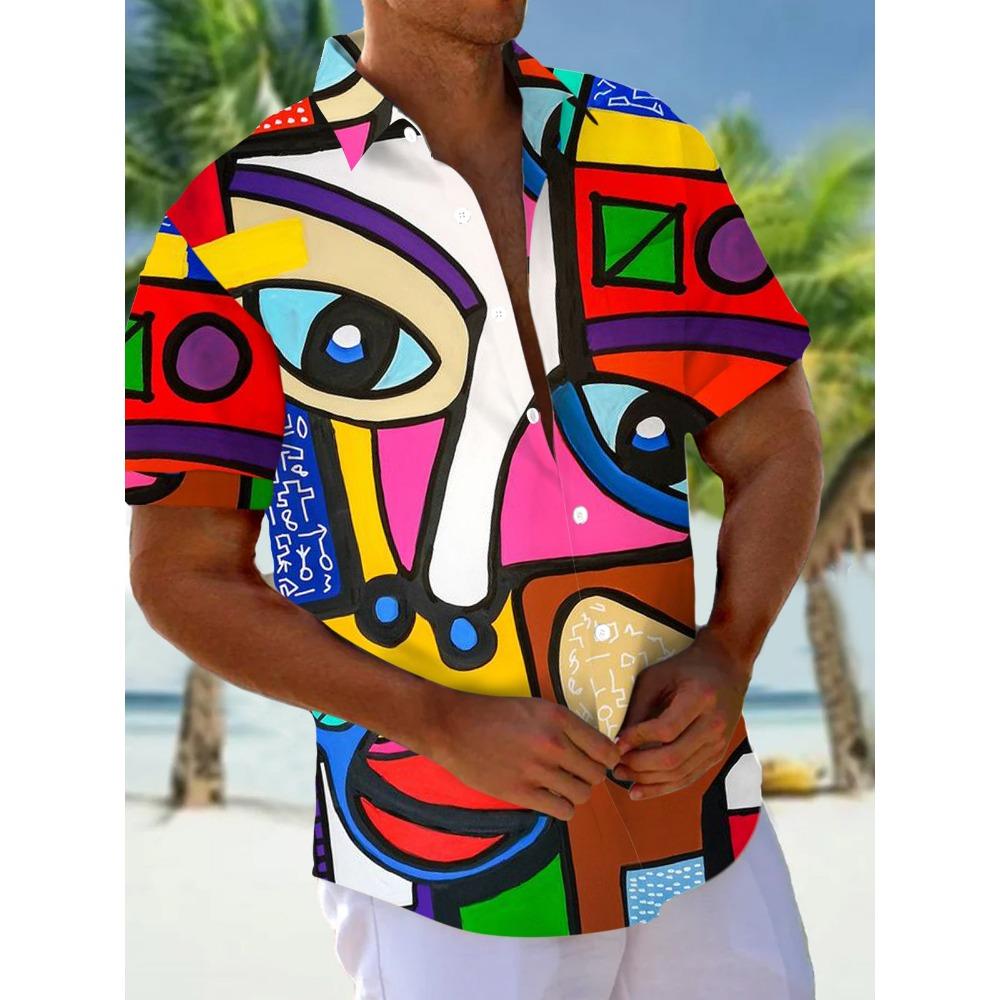 

Летняя гавайская рубашка весна/лето мода мужская рубашка для отдыха на улице прогулки турист пляж принт полностью открытая рубашка с коротким рукавом на пуговицах XXXL