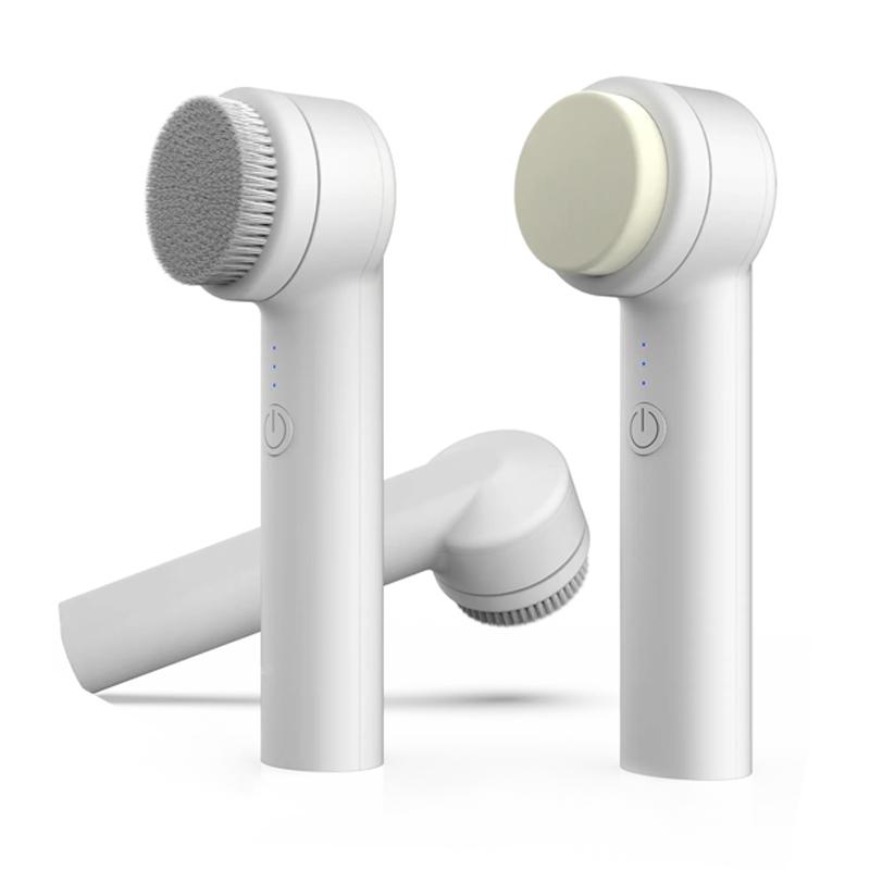Portable Silicone Face Facial Exfoliator Electric Washing Face Machine Silicone Scrub Pore Cleanser Spin Facial Cleansing Brush Rechargeable