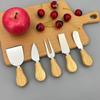 Edelstahl Käse- und Kuchenmesser-Set mit Holzgriff – Inklusive Gabel und Butterspachtel