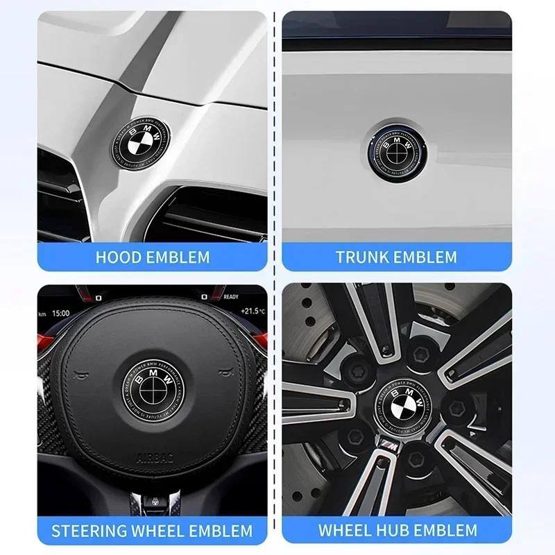 7 pezzi 45mm 68mm 74mm 82mm Emblema Cofano Anteriore Auto Badge Portellone Posteriore Logo Volante per BMW M F30 G01 E36 E39 E87 E46 E90 E92 E53