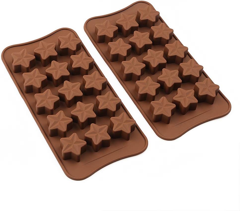 3D Star Chocolate Mold Pentagram Candy Ice Cube Tray Fruit Snack Jelly Cake Cupcake Topper Wax Melts Kitchen Baking Accessories