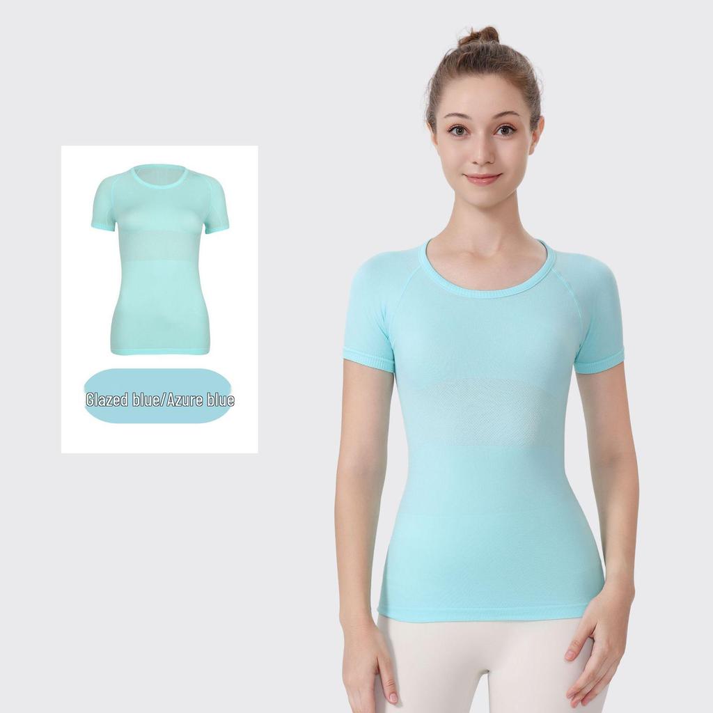 LU3.0 Women's Quick-Dry Short Sleeve Yoga Top for Fitness and Running