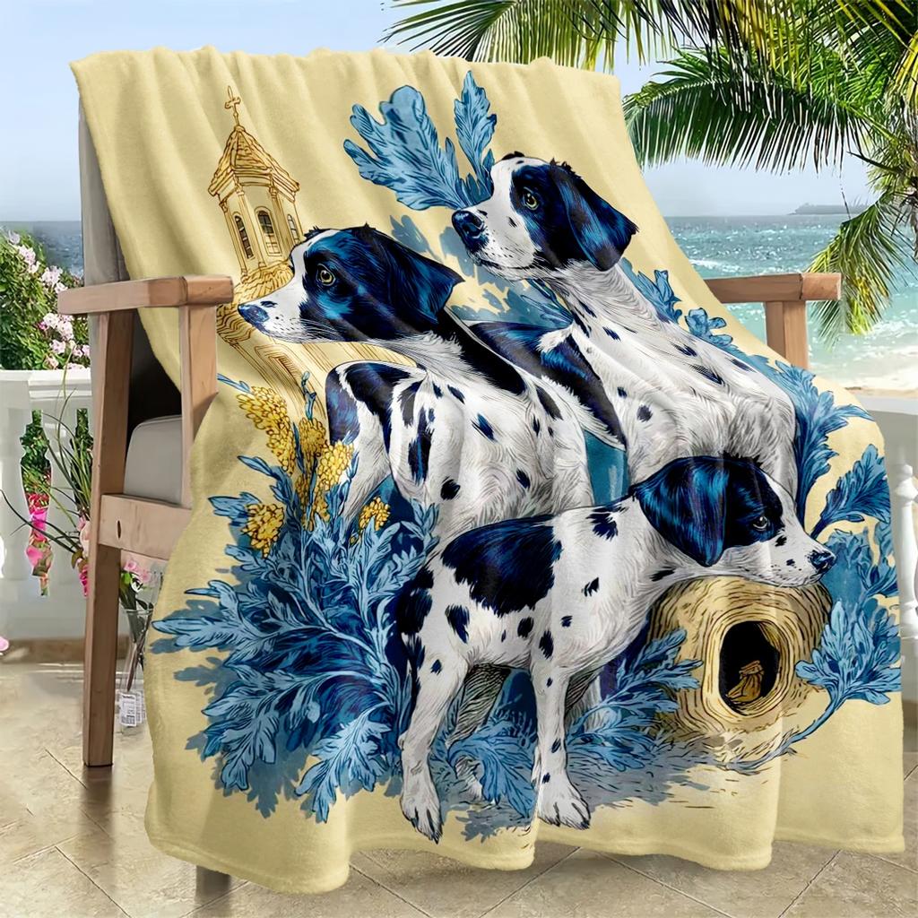 1pc Ultra-Soft 3D Dog Print Blanket - Cozy All-Season Throw for Bed, Sofa, Office, Travel & Camping, Durable Polyester Fabric, M