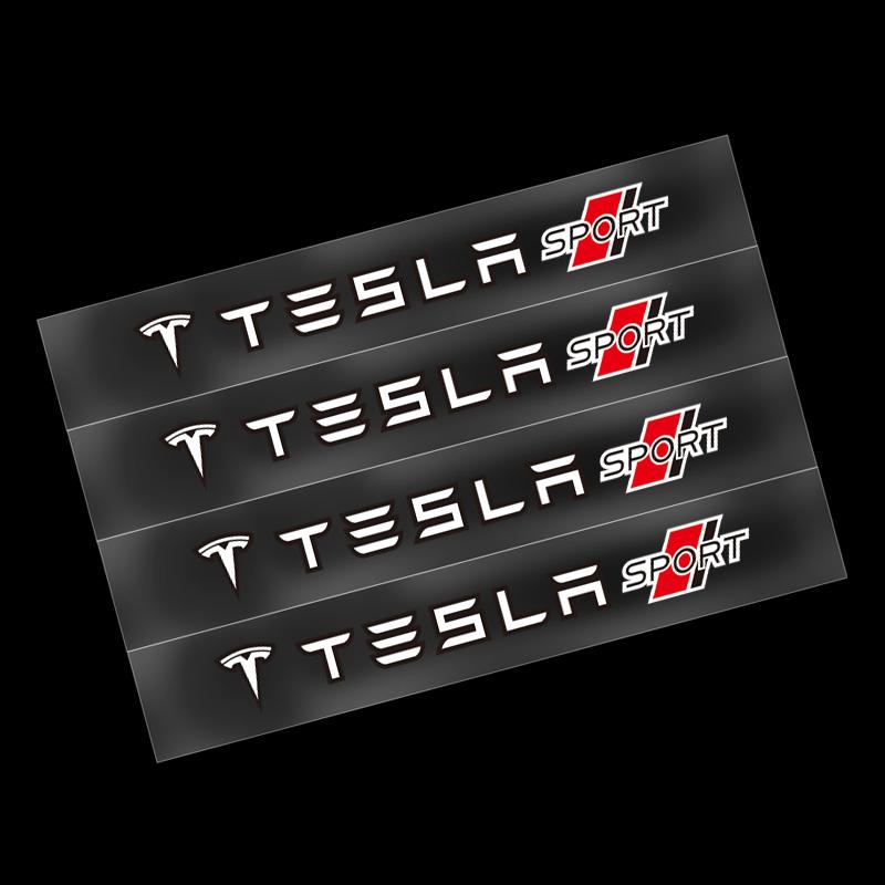 

4Pcs Car Emblem Stickers Paste Freely Decorative Decal For Tesla Model 3 Y S X Cybertruck Juguete Roadster Coil Bonina