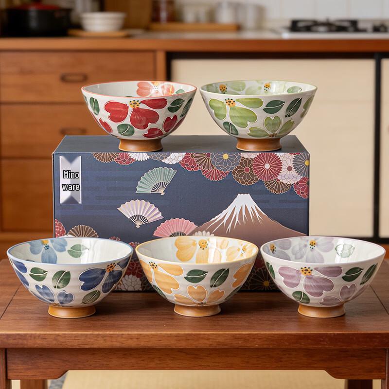 Mino Yaki Japanese Ceramic Bowl Set