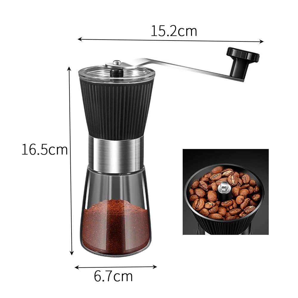 Manual Coffee Grinder, Multi-Level Coarseness Adjustment, Outdoor Coffee Grinder, Lightweight and Portable, Grinds Beans, Chili Peppers, Peanuts,