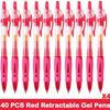 10/100 PCS Roise Retractable Gel Pens Set Black/Red/Blue Ink Ballpoint for Writing Refills Office School Supplies Stationery