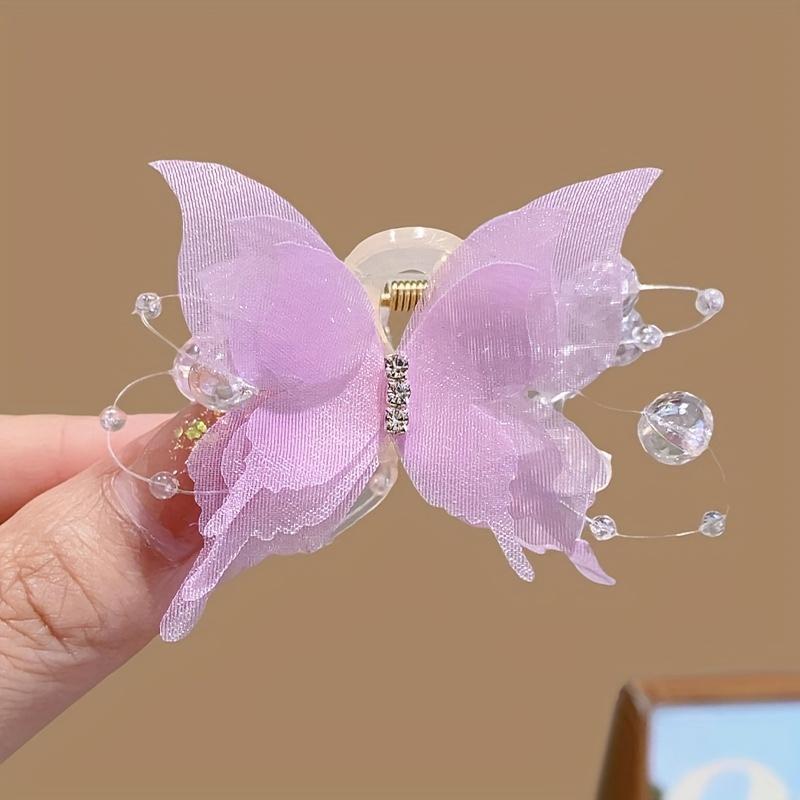 1PC Elegant Butterfly Hairpin Matching, Shark Clip Suitable for Ladies - High-end Sweet Hairpin