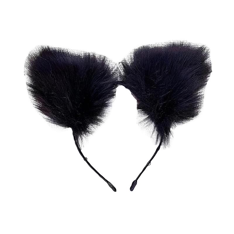 Wolf/Cat Ear Headband Cosplay Unisex Lingerie Plush Animal Ear Headband Accessories