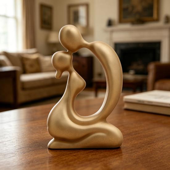 Kissing Couple Statue, Modern Abstract Lover Figurine, Resin Romantic Couple Sculpture for Home, Office, Desktop, Bookshelf, Wedding Decor