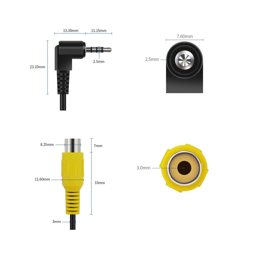2.5mm Stereo Mini (male) To RCA (yellow) (female) Conversion Cable