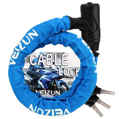 VEIZUN Bike Chain Wire Steel Tire Lock for Motorcycles and 22mm X Extra Blue Lock, Lock, Lock, Lock, Bicycles, (Diameter) 1200mm, Anti-Theft,