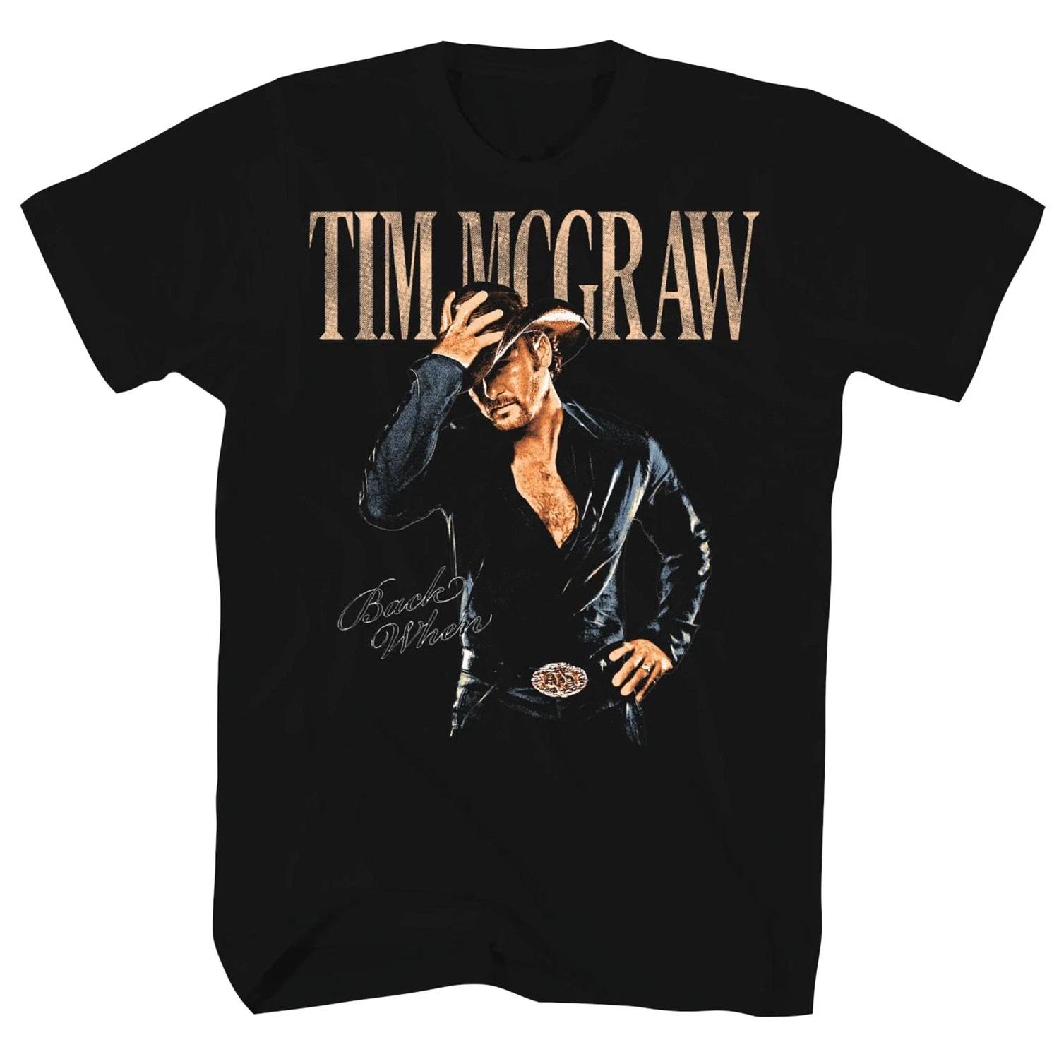 Men s Tim Mcgraw Back When T-shirt X-Large Black S