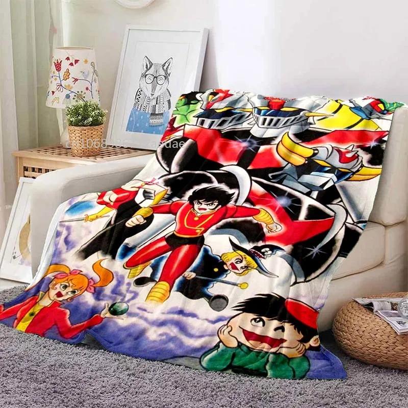 Mazinger Z UFO Robot Grendizer Flannel Blanket Cartoon Anime Children Soft Cover Lightweight Bed Sofa Chair Blanket