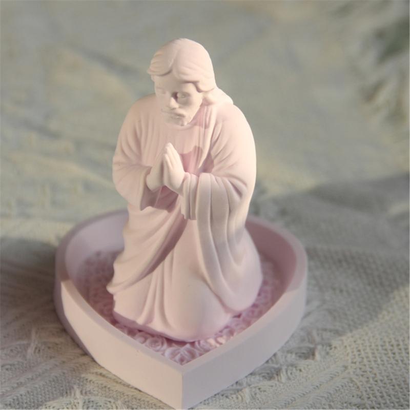 Heart Silicone Tray Mold Heat Resistant Easy Demolding Heart Plate Silicone Mould For Rosary Stand Soap Jewelry Tray