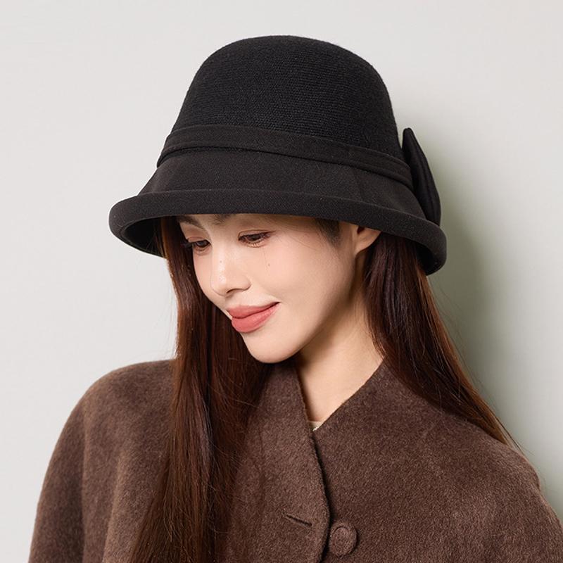 Fisherman Hat Women's Autumn Winter Wool Stitching Warm Hat