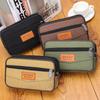 Men Slim Coin Purse Fashion Canvas Change Pouch with Multi Pockets Zipper Coin Purse Coin Pocket Bag for Coins for Best Gift