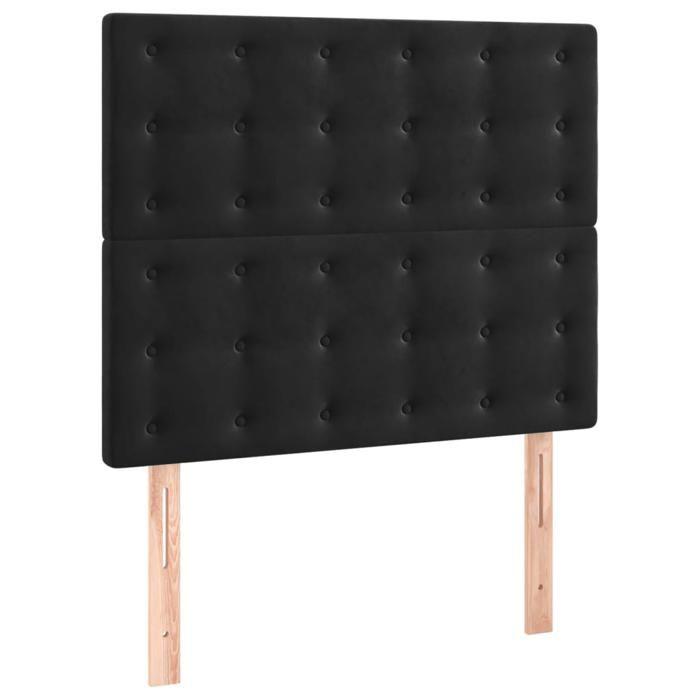 Tête de lit - Maison Exclusive - Velours noir - Hauteur réglable - 80 x 5 x 118/128 cm