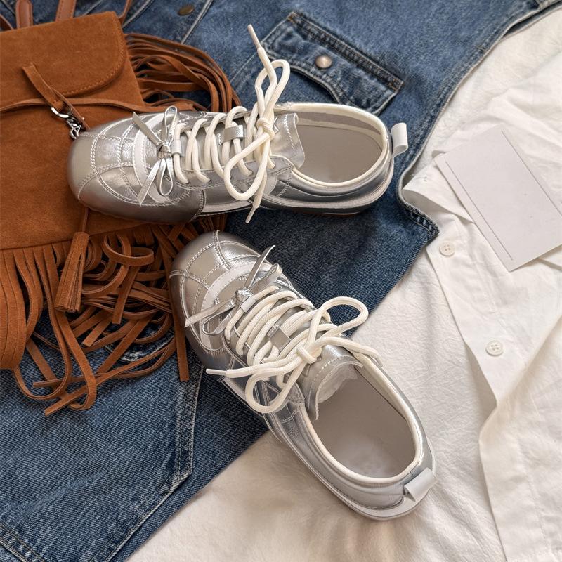 Inner height increase German training shoes women's 2025 autumn new ballet Mary Jane shoes cowhide lightweight versatile sports and leisure shoes