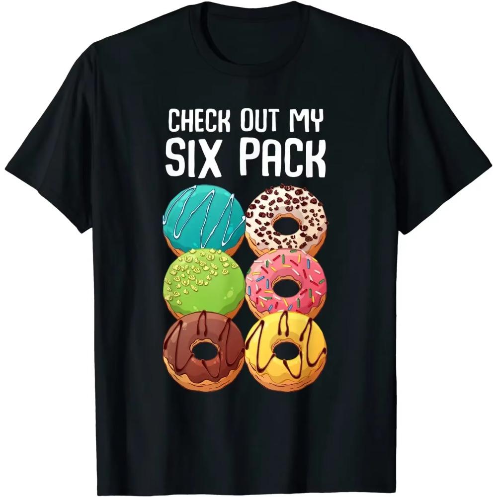 Check Out My Six Pack Donut T-Shirt - Funny   T Shirt Custom Coupons Cotton Tops Tees  for Men
