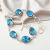 Swiss Blue Topaz Gemstone 925 Sterling Silver Jewelry Handcrafted Bracelet 7-9" RB-18-2