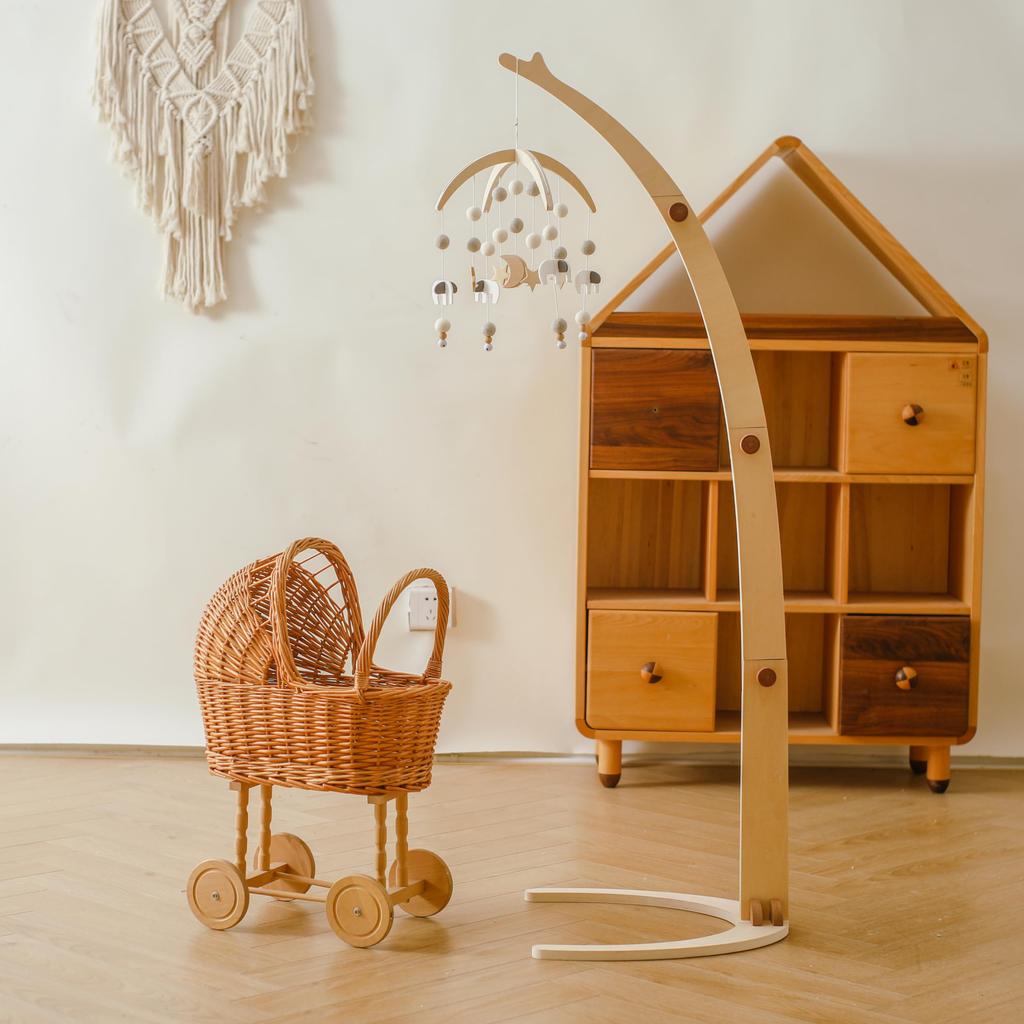 Etucdose Bed Merry Standing Wooden Baby Easy To Wind Hanging Bed Sleeping Birth Baby Educational Bedding Set, Arm, Mobile, Install, Chime, Type,