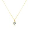 Prestige.J Solitaire Schleier Anhänger(18k Halskette+14k Anhänger 2-teilig)