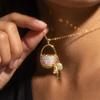 Easter Painted Basket Pendant Necklace Simple Versatile Light Luxury Collarbone Chain Girlfriend Gift