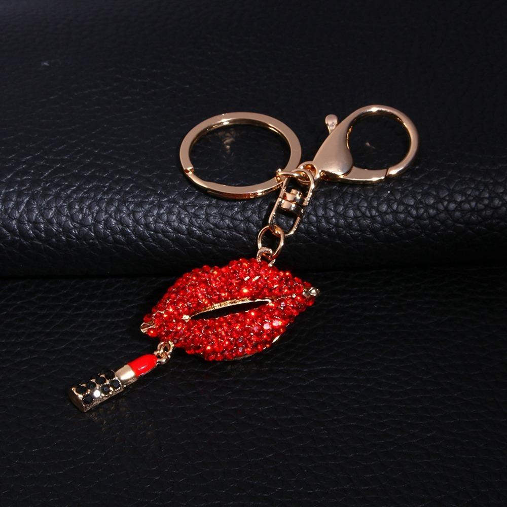 Sparkling Crystal Lip Keychain Rhinestone Crystal Lip Key Chain Rhinestone Keychain  Purse Charm