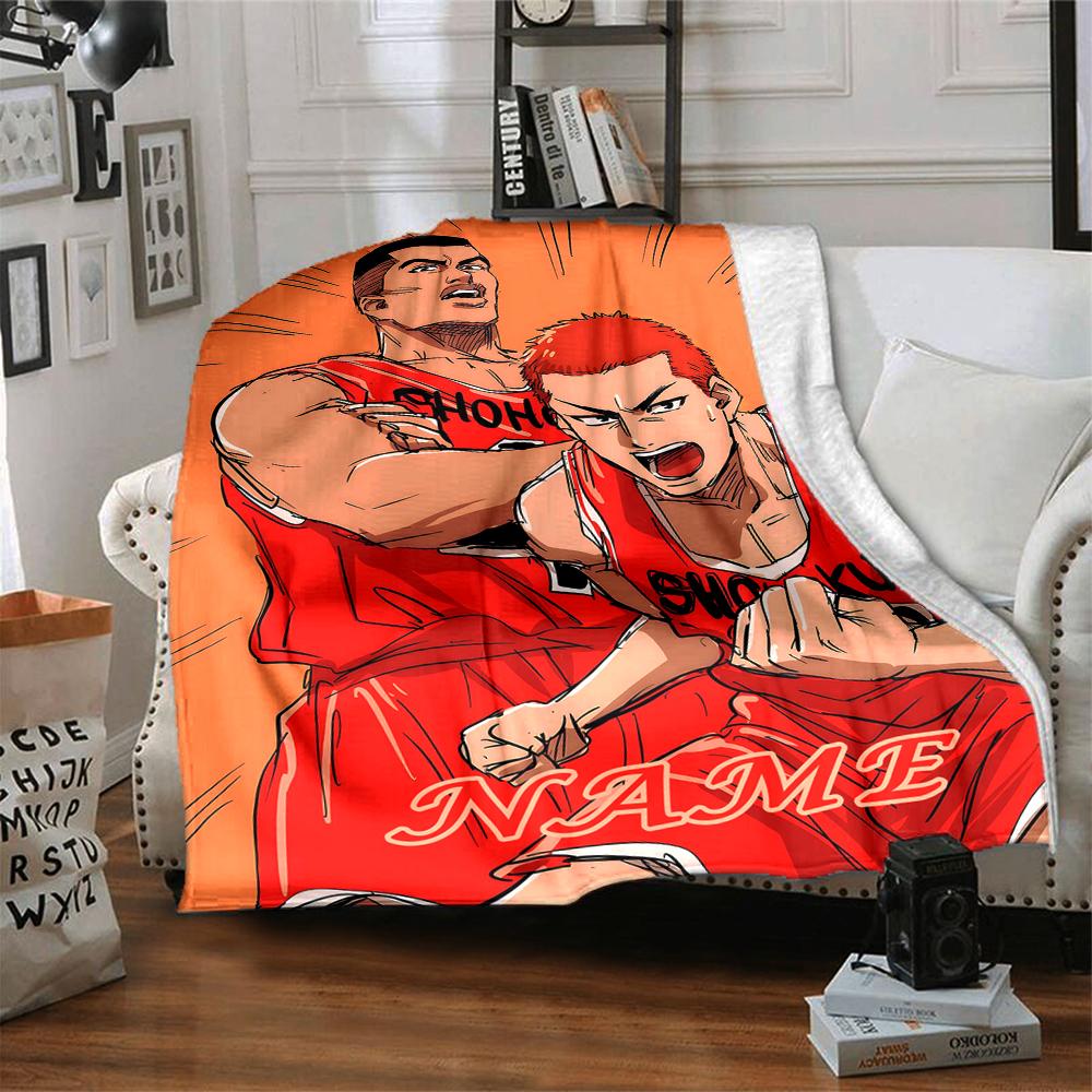 Custom 1pc Slam Dunk: Anime Characters Blanket, Soft And Comfortable Blanket, Casual Warm, Camping Travel Blanket, Birthday Gift Q912168