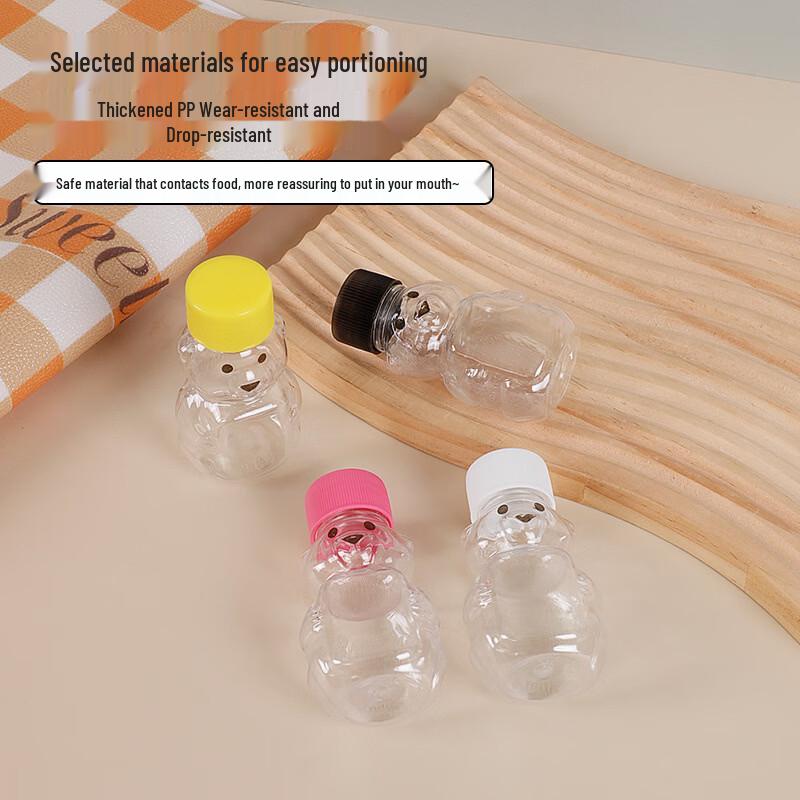 Pabei Disposable Cartoon Bear Juice Bottles (20-Pack)