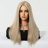Women Blonde Wig Long Silky Straight Wigs with Bangs Synthetic Wig for Fashion Women Heat Resistant Natural Looking Hair Wig for Halloween