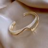 Gold Plated Zircon Titanium Steel Korean Minimalist Bangle | Versatile High-End Bracelet for Women
