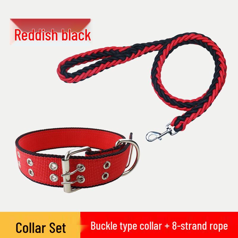 Adjustable Leather Dog Collar with Anti-Escape Double Buckle for Small, Medium, and Large Dogs