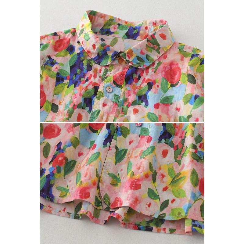 Dimanaf 2025 Women Spring New Shirt Blouse Long Sleeve Buttons Fashion Tops Tees Loose Floral Blouse