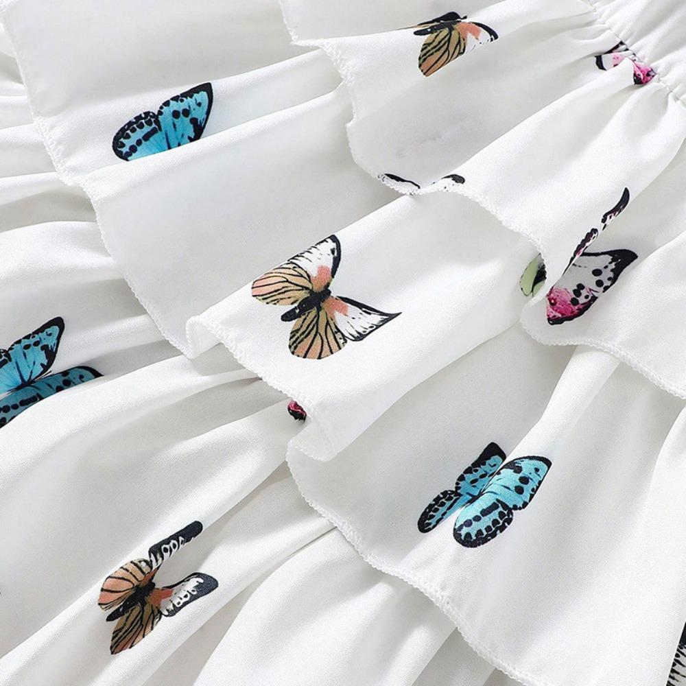 Sweet Girls Baby Dress Set Foreign-style Printing Summer Children 6M-3Y Cake Skirt