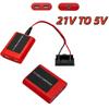 1Pcs 21V To 5V Mobile Power Bankdual Usb Emergency Charger Adapter For Lithium Battery Outdoor Working Power Supply