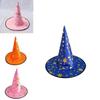 Halloween Hat For Children And Adults Magical Wizard Hat With Golden Embroidery And Five-pointed Star Design