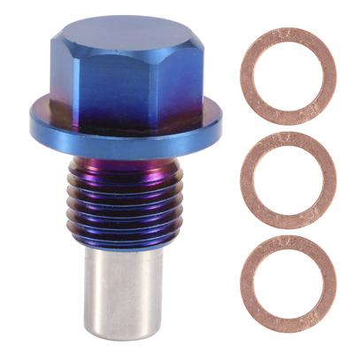 Aluminiumlegierung Magnetischer Ölwanne Ölsumpf Rücklauf Ablassschraube Stopfen Fitting Adapter