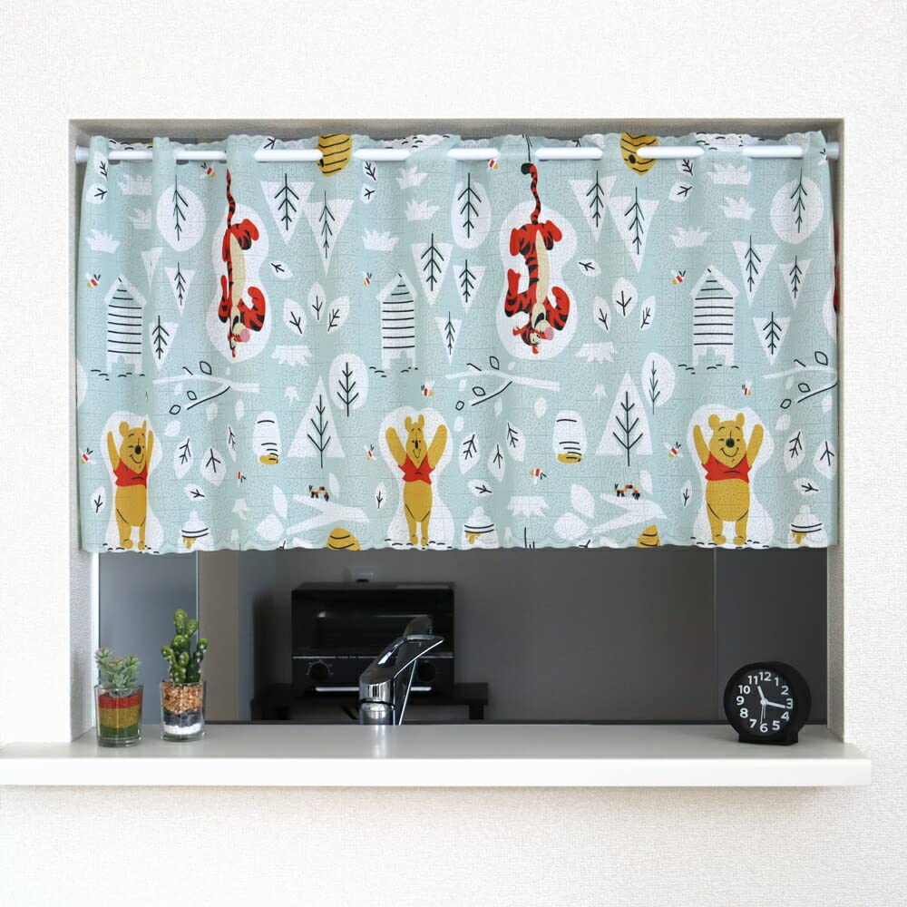 

Noren Kobo Disney Cafe Curtain for Small Winnie the IN THE 120cm Wide x 45cm 97194 Window, Pooh, FUN SUN, Long,