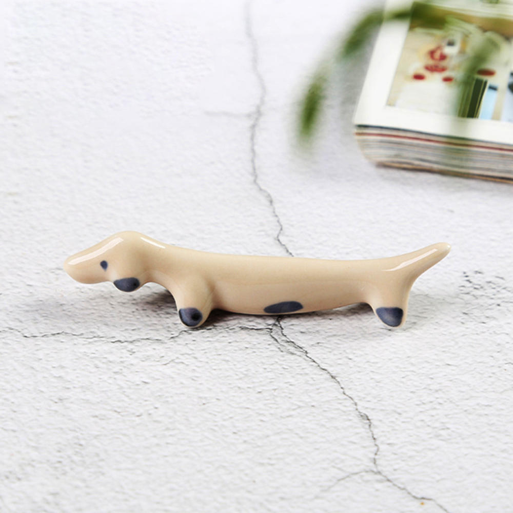 1Pcs Cute Ceramic Dachshund Dog Chopsticks Holder Spoon Forks Knife Rest Stand Lovely Rack Stand Tableware