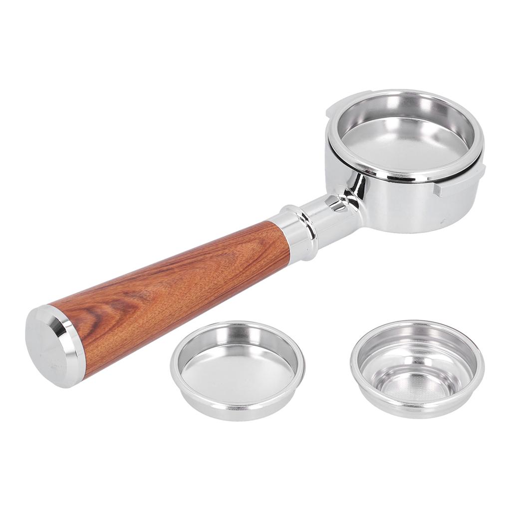 58MM Coffee Machine Handle Bottomless Filter Holder Portafilter Coffee Maker Parts AccessoryRed Rosewood