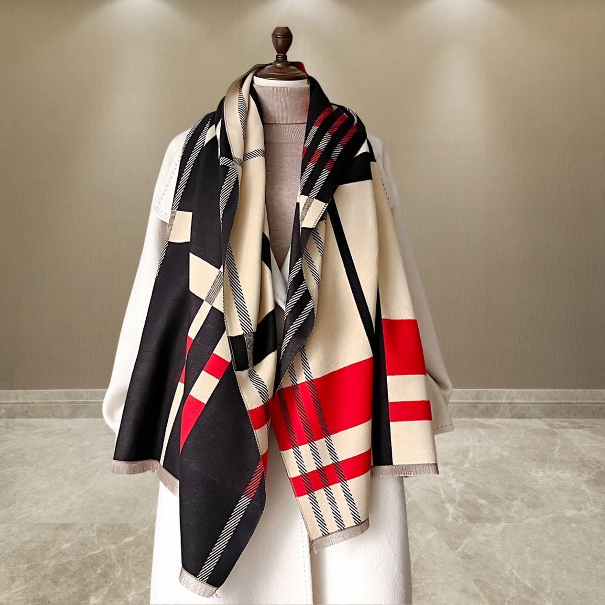 

Женский толстый теплый шарф с изображением пейзажа: Имитация кашемира для офисных и модных воротников 180*65 cm