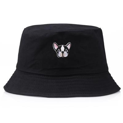 Cute Puppy Embroidered Fisherman Bucket Hats Spring Summer Personality Basin Dog HatOutdoor Travel Sunshade Beach Hat