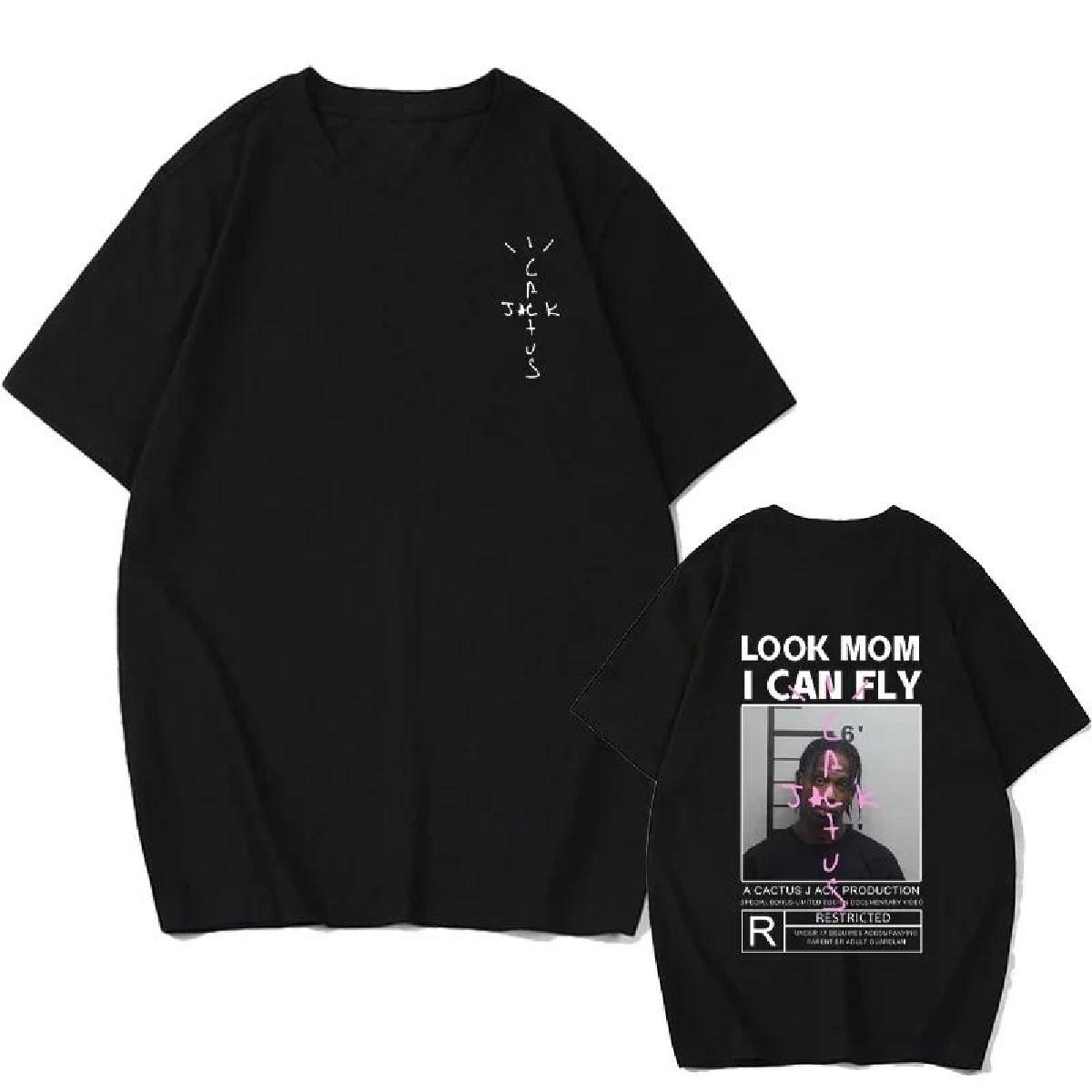 

ГОРЯЧАЯ РАСПРОДАЖА футболки Cactus Jack из высококачественного хлопка для мужчин и женщин, футболка LOOK MOM I CAN FLY ASTROWORLD, хип-хоп, футболки с коротким рукавом, топы S