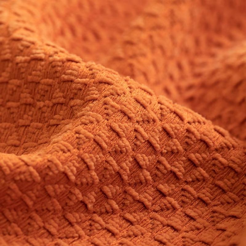Chenille Sofakissen, Ganzjahres-Universal-Anti-Rutsch-Wohnzimmer-Sitzkissen, moderner leichter Luxus orangefarbener Sofabezug, Rückenlehnenhandtuch