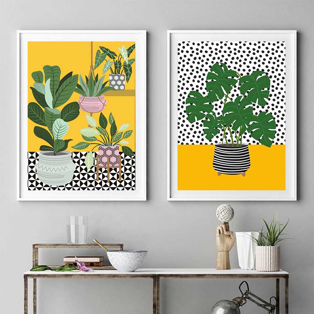 Boho Poster Botanical Bathroom Canvas Painting Tropical Indoor Plants Jungle Art Print Nordic Wall Picture For Living Room Decor No Frame