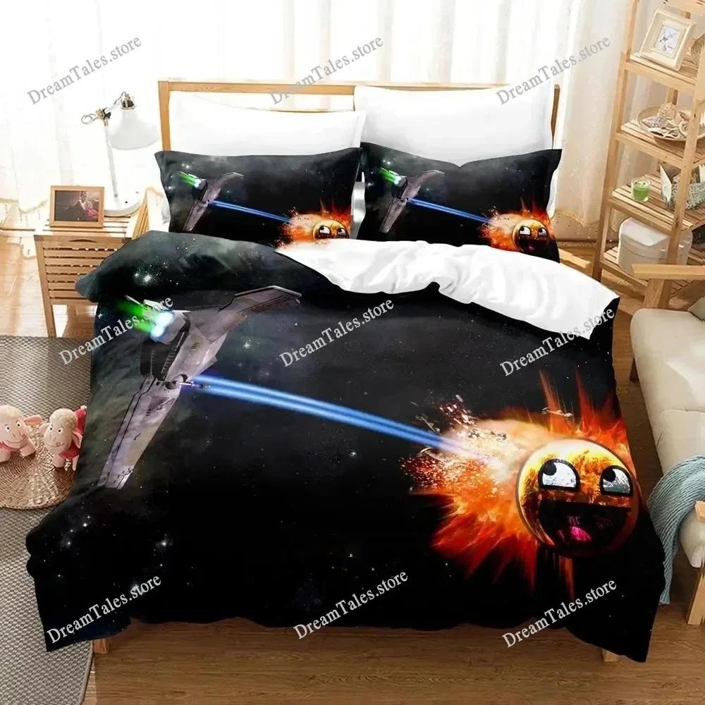 Cartoon Smiley Bedding Set Duvet Cover Bed Set Quilt Cover Pillowcase Comforter King Queen Size Boys Adult Bedding Set